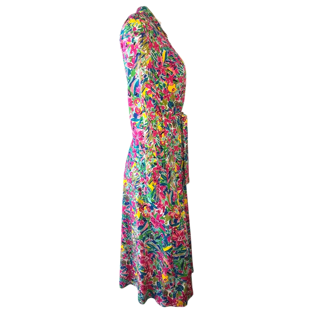 Pink Ripple Long-Sleeve Midi Dress - Picture 4 of 4